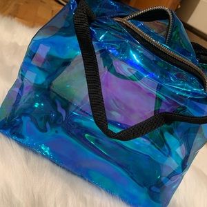 Iridescent transparent mini tote
